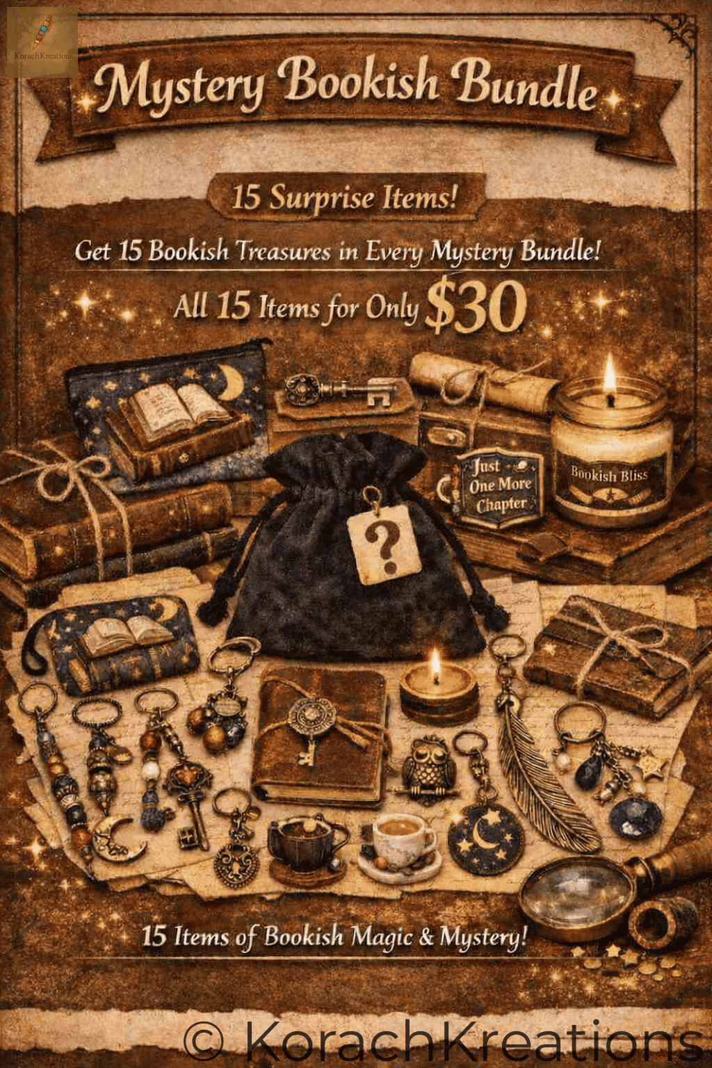 15-Item Mystery Bookish Bundle – Reader Gift Box